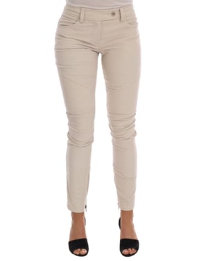 Pantalones de pana con cremallera estilo motorista