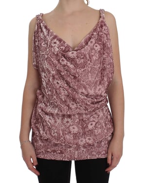 Blusa Sin Mangas de Cuello Cowl de Terciopelo