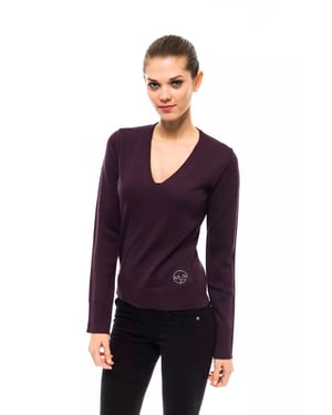 Suéter Slim Fit de Lana Merino con Cuello en V