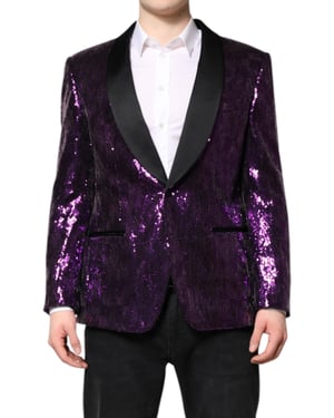 Blazer de lentejuelas con cuello chal
