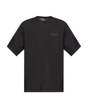 Camiseta Negra Holgada Con Logotipo Monocromático De Dsquared2