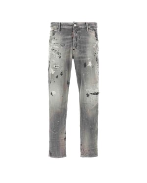 Diseño De Pintura De Vaqueros Skater Grises De Dsquared2