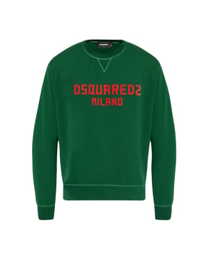 Sudadera Verde De Corte Cool Con El Logotipo De Milano De Dsquared2