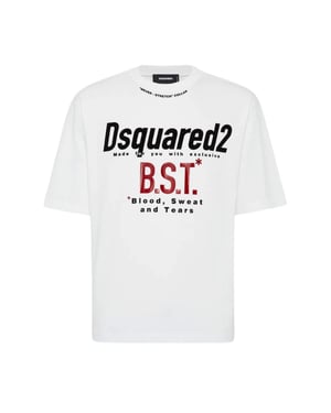 Camiseta Blanca Dsquared2 Bloody Sweat Tears