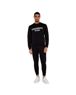Chándal Negro Con Logotipo De Milán De Dsquared2