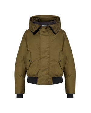 Chaqueta Bomber Con Capucha Verde Militar Techno Down De Dsquared2
