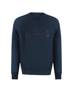 Sudadera Azul Total Eclipse Con Logotipo Desgastado De Diesel
