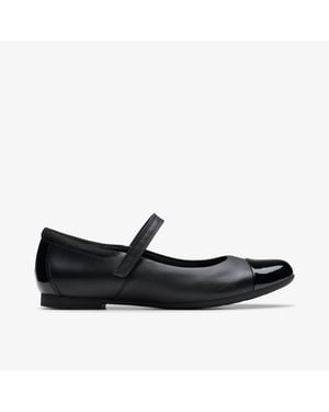 Zapatos de Cuero Negros Scala Gem para Jóvenes