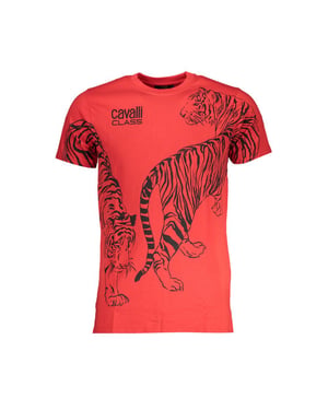 Tee Rojo Tigre de Manga Corta Cuello Redondo