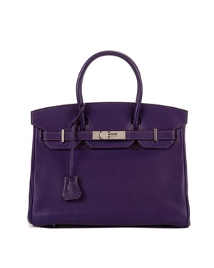 Hermès Birkin 30 en Púrpura Cuero de ternero