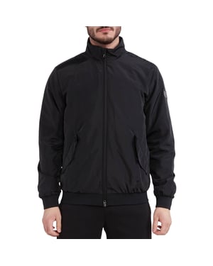 Chaqueta Negra Con El Logotipo Del Parche De Ea7