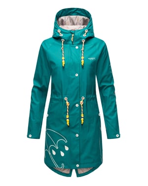 Marikoo chaqueta impermeable mujer – Dancing Umbrella con capucha