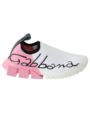 Zapatillas Sorrento con logo en rosa y blanco de Dolce & Gabbana