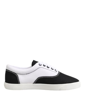 Deportivas para hombres de lona negra Dolce & Gabbana con cordones