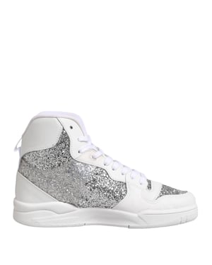 Zapatillas altas de mujer Chiara Ferragni en blanco y plateado