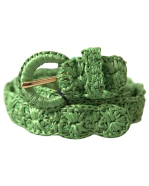 Cinturón Ajustado de Viscosa Verde Tejido de Dolce & Gabbana