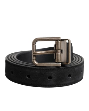 Cinturón Clásico de Cuero de Ternera Negro con Hebilla Metálica de Dolce & Gabbana