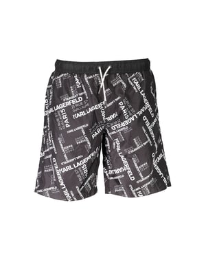 Bañador de hombre Karl Lagerfeld Nero de poliéster tipo boxer