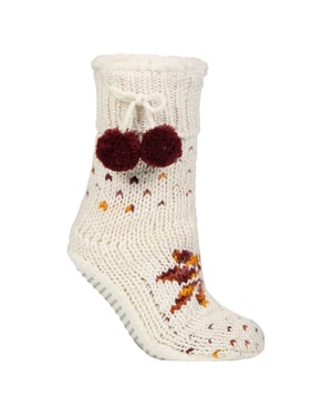 1 Par de Mocasines Acogedores Chunky forrados con Sherpa para Dama con Pompon - Calidez y Comodidad