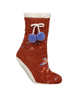 1 Par de Mocasines de Dama de Piel de Oveja Gruesa forrados con Pom Pom - Confort Cálido
