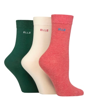 Pack de 3 Calcetines de Algodón Lisas para Damas - Suave, Transpirable, Confort Diario