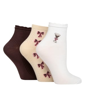 Paquete de 3 pares de calcetas para mujer con canalé y fruncido - Ajuste suave y elegante para el día a día