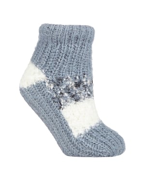 1 Par de Calcetines de Pantuflas para Damas con Forro de Sherpa - Cálidos y Esponjosos para Confort Interior