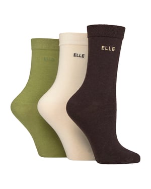 Paquete de 3 calcetines de algodón lisos para mujeres - Confort diario suave y transpirable