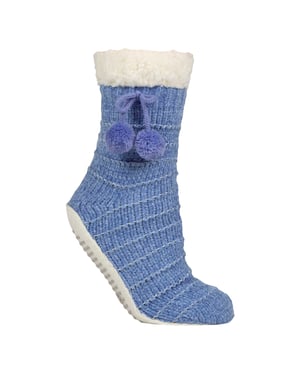 1 par de calcetines de chenilla para mujeres con suela de mocasín - suave y cálido confort