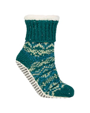 1 Par de Medias Mocasin de Niña de Punto Grueso con Antideslizante - Medias de Slipper Cálidas para Invierno