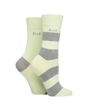 Paquete de 2 calcetines de bambú para mujeres a rayas y lisos - Suave y transpirable para la comodidad diaria