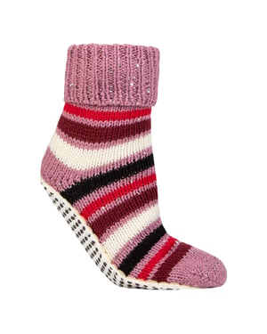 1 Par de Calcetines de Casa Gruesos con Diseño Fair Isle para Damas - Calcetines de Invierno Cálidos