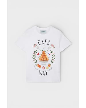 Casablanca Casa Way Camiseta Ajustada Impresa para Mujer Blanca