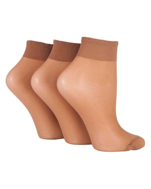 Paquete de 3 Medias de Mujer 15 Denier 100% Nailon - Cómodas y Ligeras Transparente