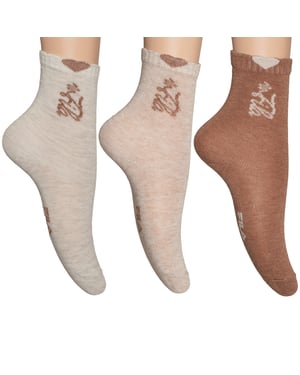 Paquete de 3 calcetines de media caña para niñas F8213