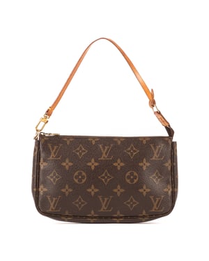 Louis Vuitton Accesssory Pouch  en Brown Latón Dorado