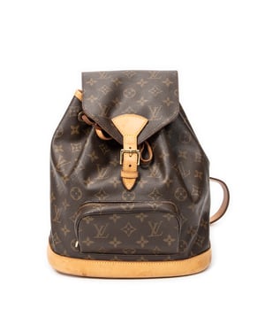 Louis Vuitton Montsouris MM en Brown Lienzo recubierto
