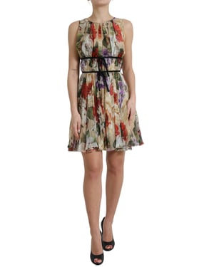 Vestido Mini de Seda con Estampado Floral