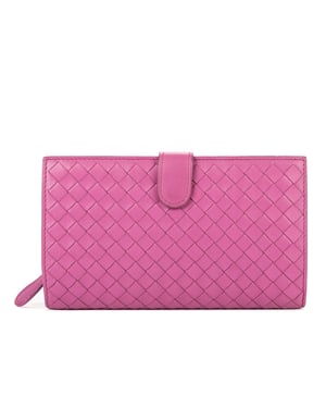 Bottega Veneta Intrecciato Wallet  en Púrpura Cuero de ternero