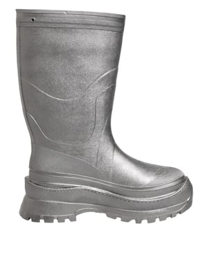 Botas de lluvia metálicas plateadas de Dolce & Gabbana