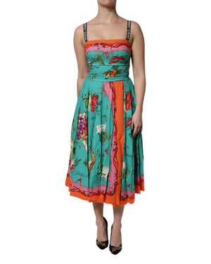 Vestido Midi Alineado con Estampado Floral