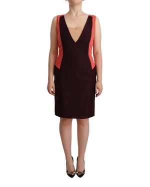 Vestido de tubo sin mangas con escote en V a bloques de color