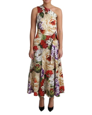 Vestido midi asimétrico con estampado floral
