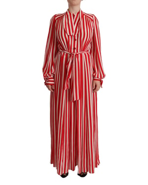 Vestido Maxi Dolce Gabbana Rayas Rojas y Blancas