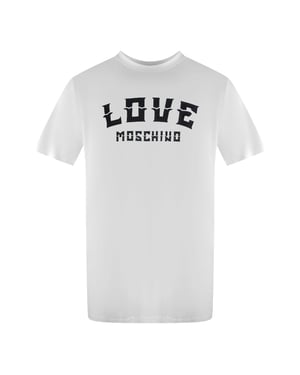 Camiseta Blanca Con El Logo Llamativo De Love Moschino