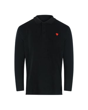 Polo Negro De Manga Larga Con Logo De Corazón Pequeño De Love Moschino