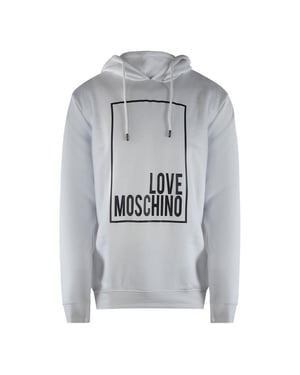 Sudadera Blanca Con Capucha Y Logo De Love Moschino