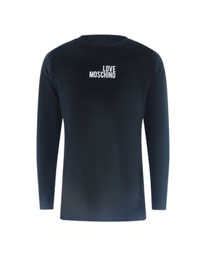 Camiseta Negra De Manga Larga Con El Logotipo De Love Moschino