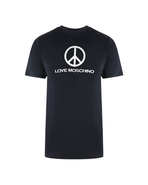 Camiseta Negra Con El Logotipo De La Paz De Love Moschino