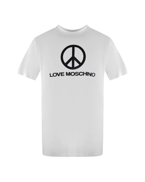 Camiseta Blanca Con El Logotipo De La Paz De Love Moschino